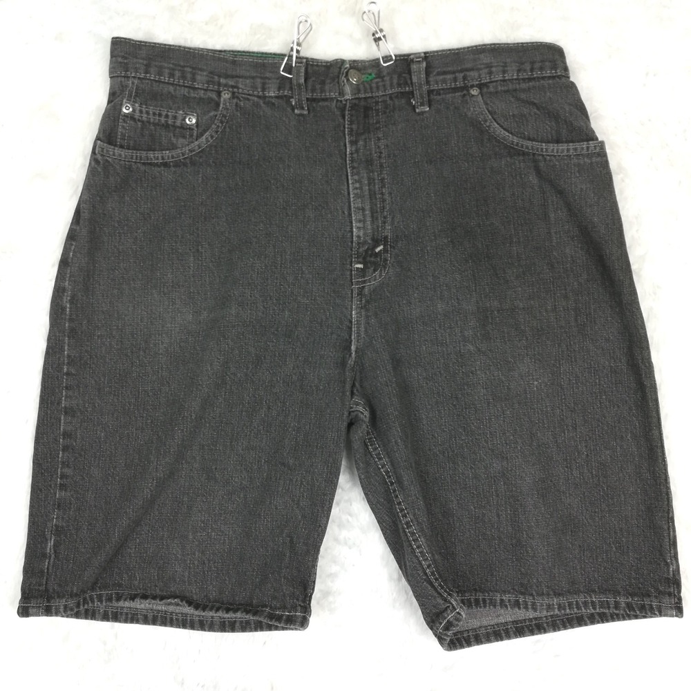 Faded Glory Mens Shorts Denim Black Wash Bermuda Baggy Streetwear 38